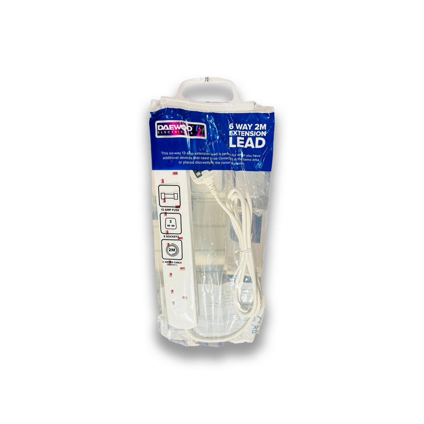 DAEWOO Electricals 6 Way 2M Extension Lead