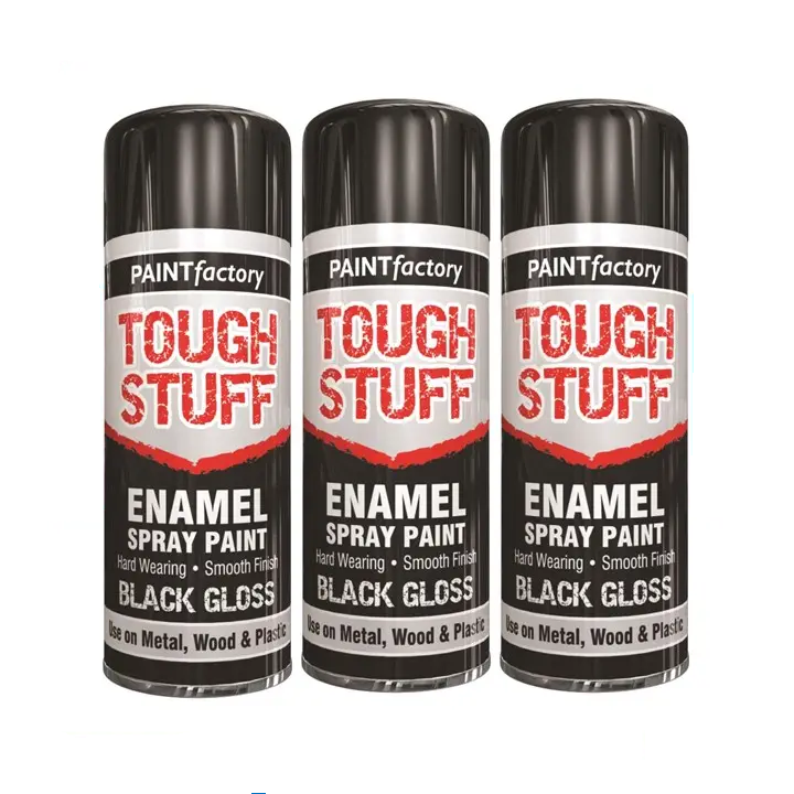 Paint Factory Tough Stuff Enamel Black Gloss Spray Paint - 400ml