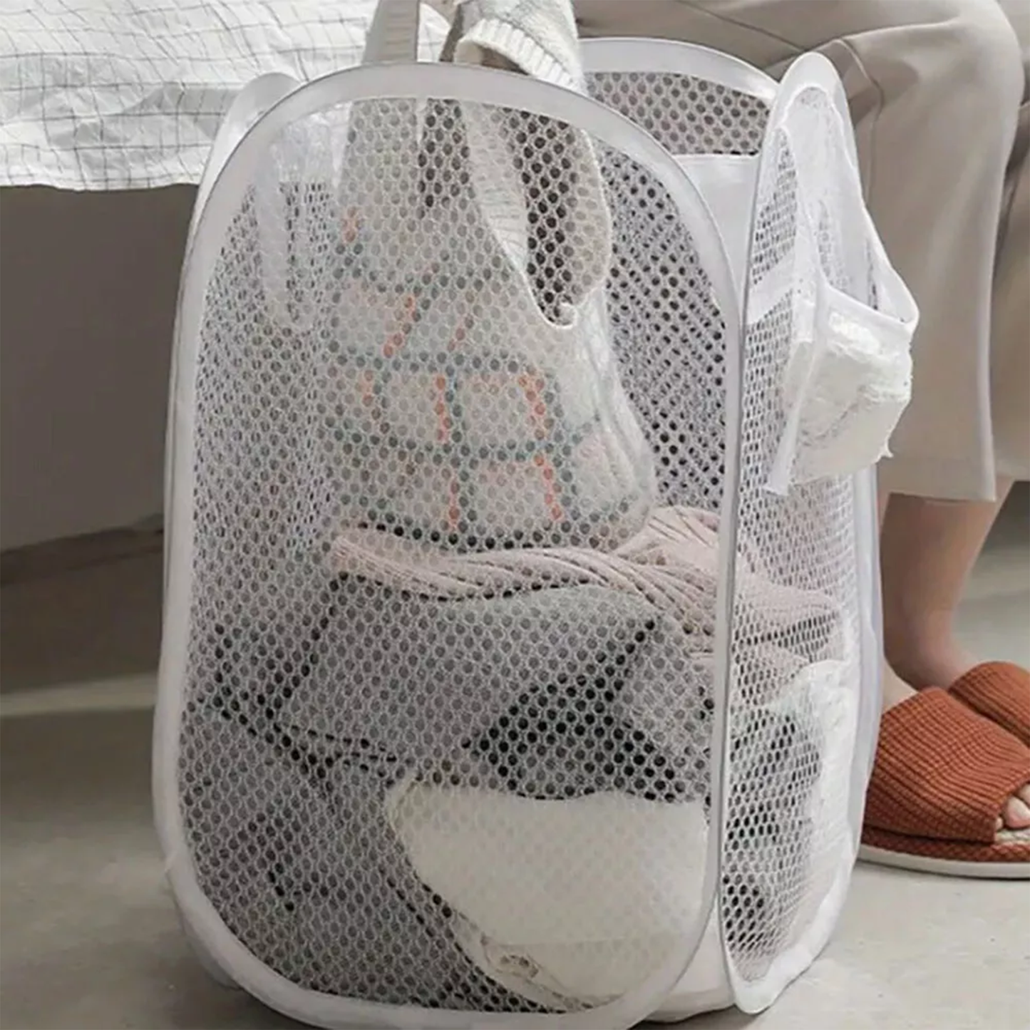 Foldable Mesh Storage Laundry Basket