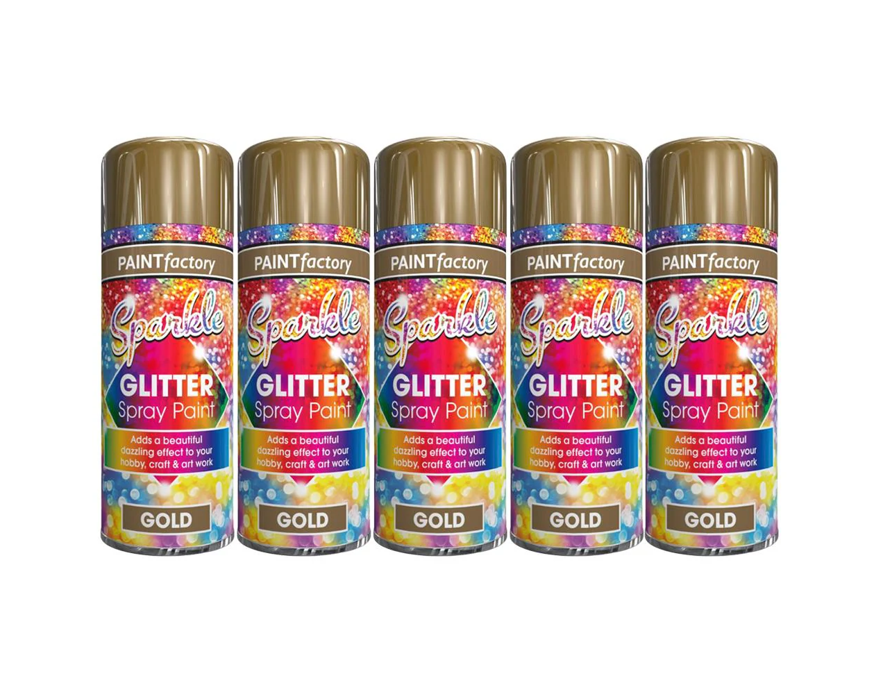 Paint Factory Sparkle Glitter Gold Spray Paint - 200ml