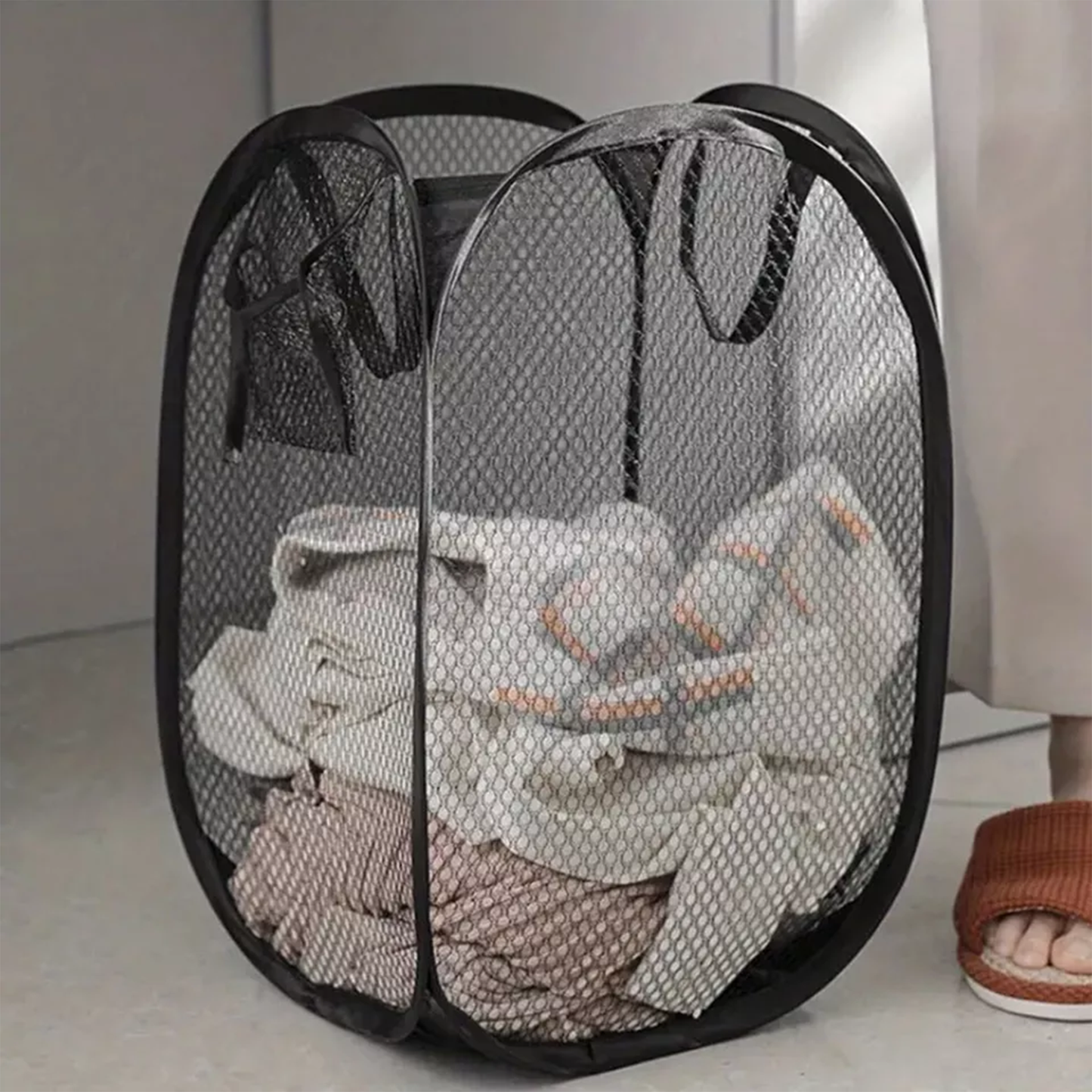 Foldable Mesh Storage Laundry Basket