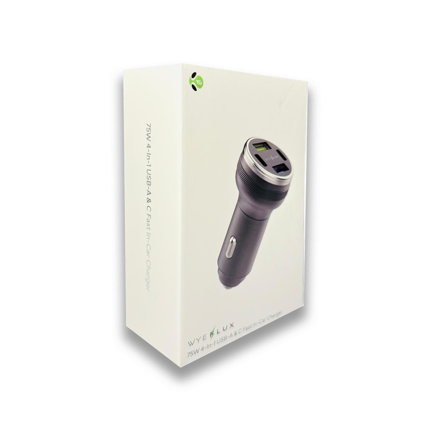 WYE FLUX 75W 4-In-1 USB-A & C Fast In-Car Charger