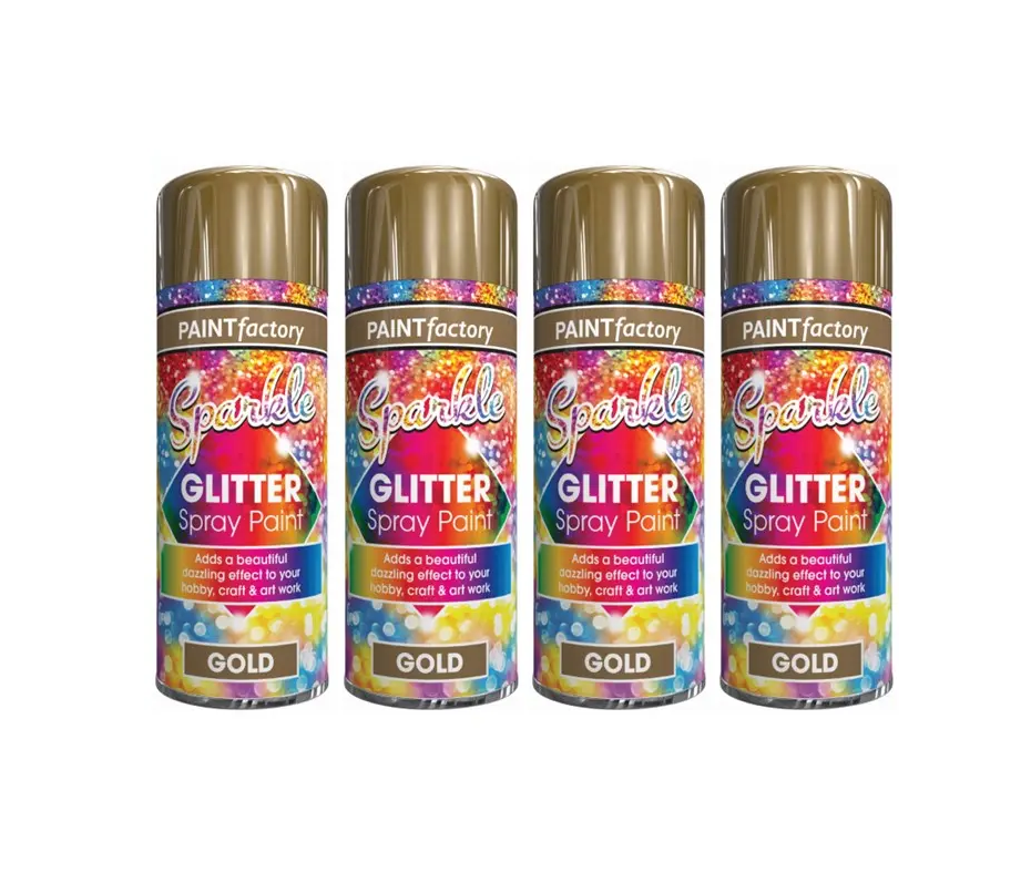 Paint Factory Sparkle Glitter Gold Spray Paint - 200ml
