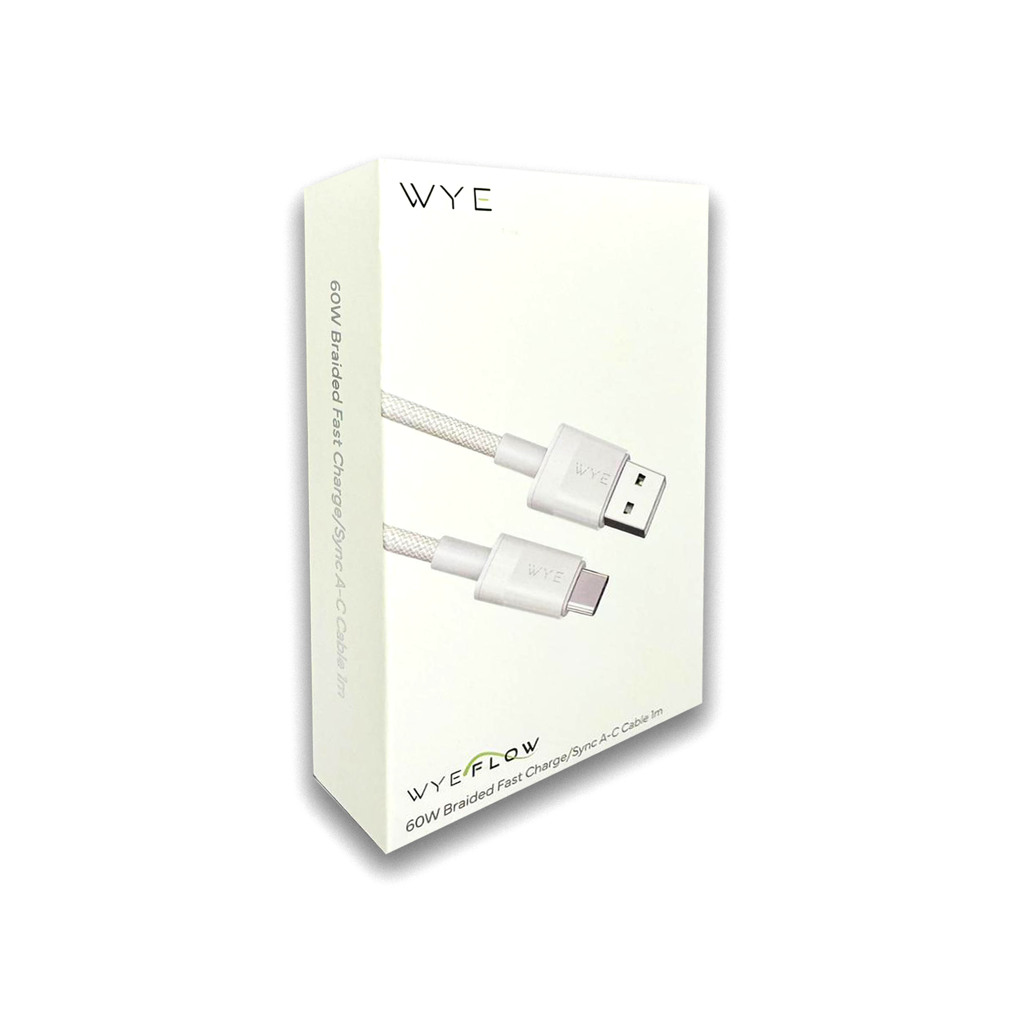 WYE FLOW 60W Braided Fast Charge/Sync A-C Cable 1 meter