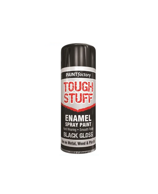 Paint Factory Tough Stuff Enamel Black Gloss Spray Paint - 400ml