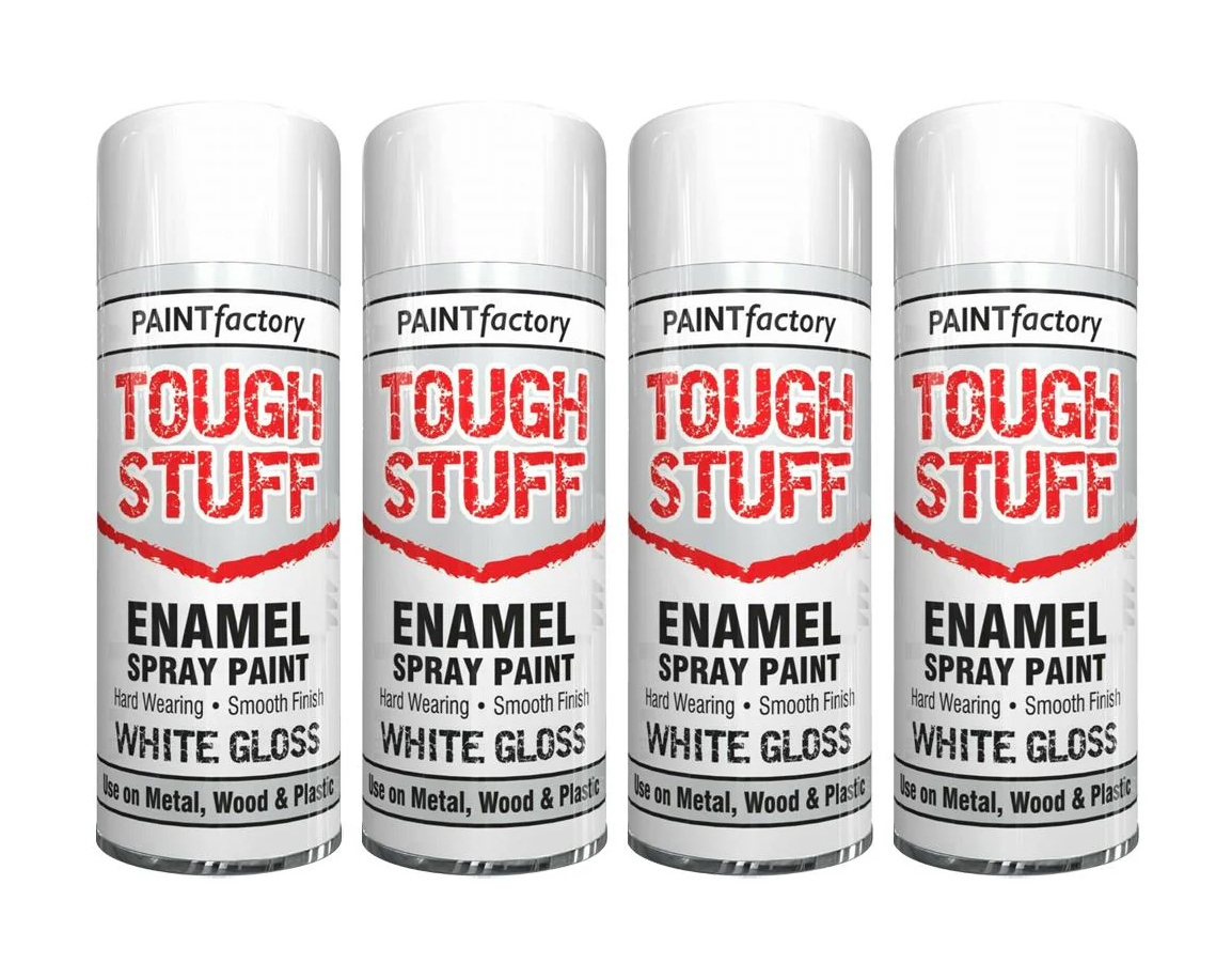 Paint Factory Tough Stuff Enamel White Gloss Spray Paint - 400ml