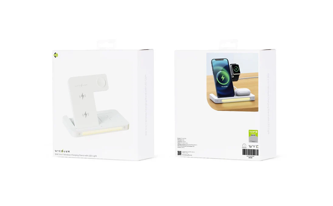 WYE FLUX 15W 3-in-1 Wireless Charging Stand with LED Light