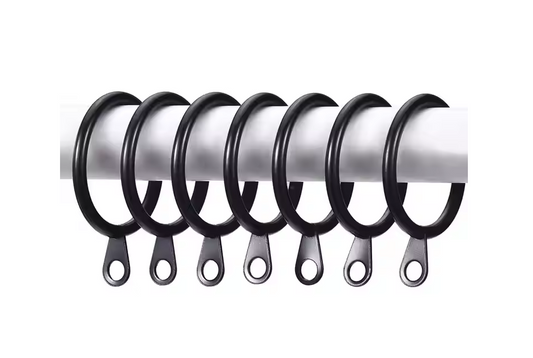 Black Curtain Rings Without Clips 30mm - Pack of 12