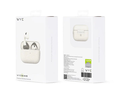 WYE WAVE Premium Wireless Earbuds without Earlids- Off White