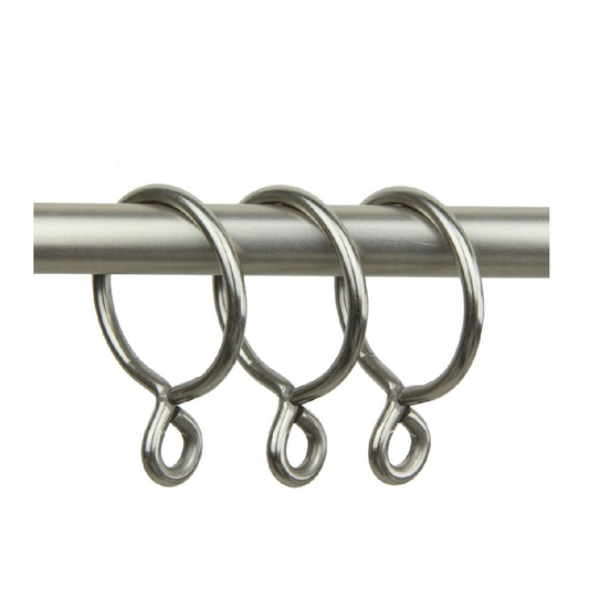 Silver Curtain Rings Without Clips 30mm - Pack of 12