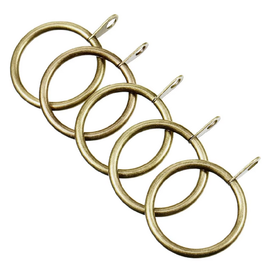 Brass Curtain Rings Without Clips 30mm - Pack of 12