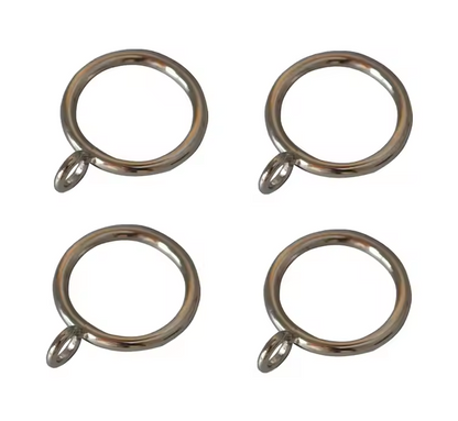 Silver Curtain Rings Without Clips 30mm - Pack of 12