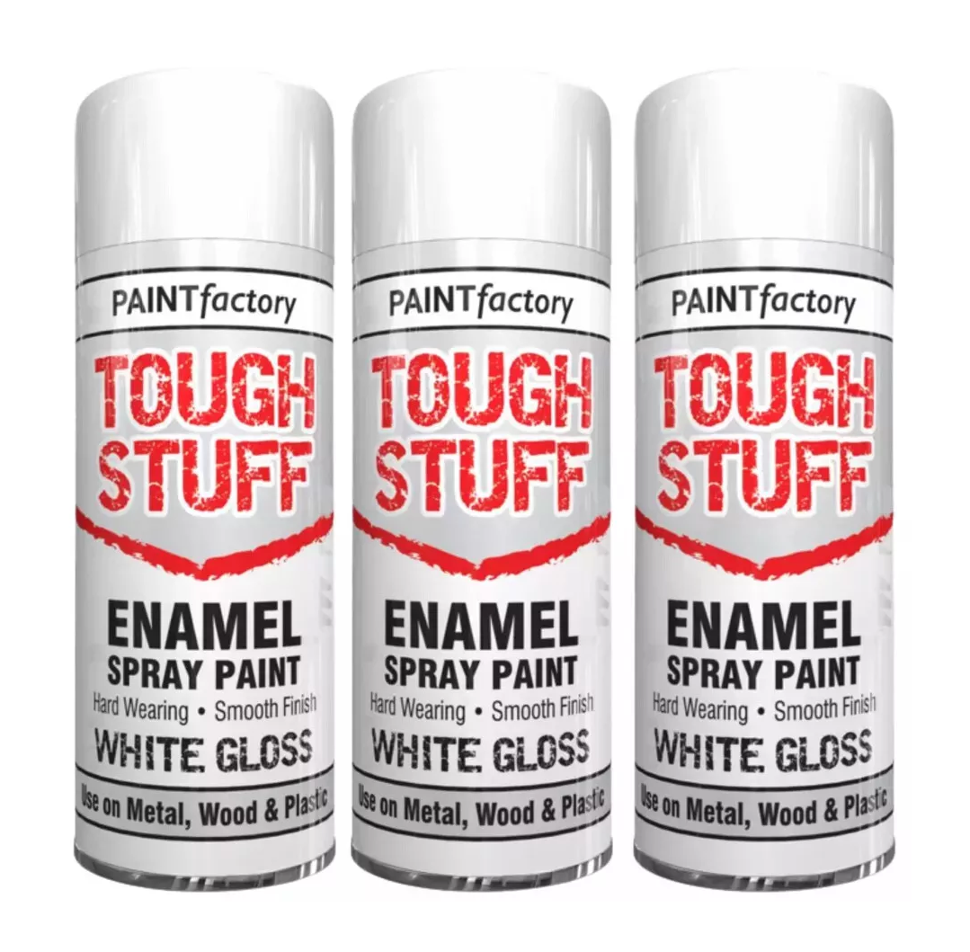 Paint Factory Tough Stuff Enamel White Gloss Spray Paint - 400ml