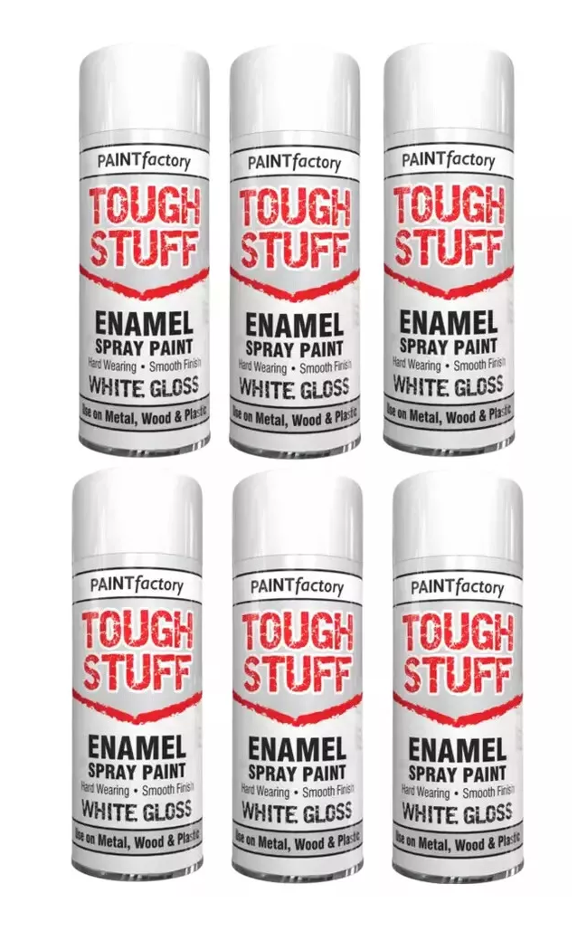 Paint Factory Tough Stuff Enamel White Gloss Spray Paint - 400ml