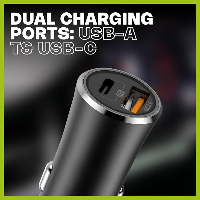 WYE FLUX 17W USB-A & USB-C In-Car Charger with 3-In-1 Cable