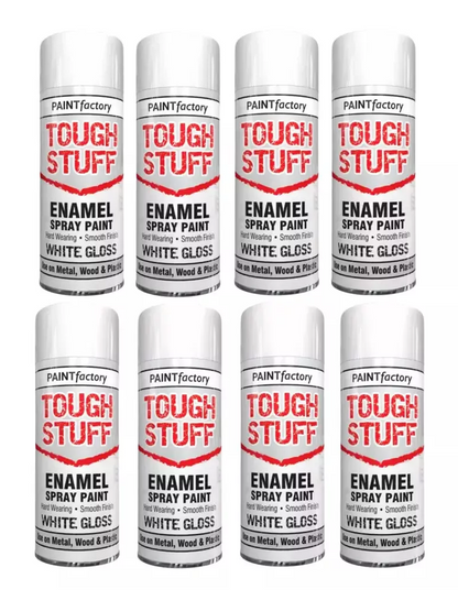 Paint Factory Tough Stuff Enamel White Gloss Spray Paint - 400ml