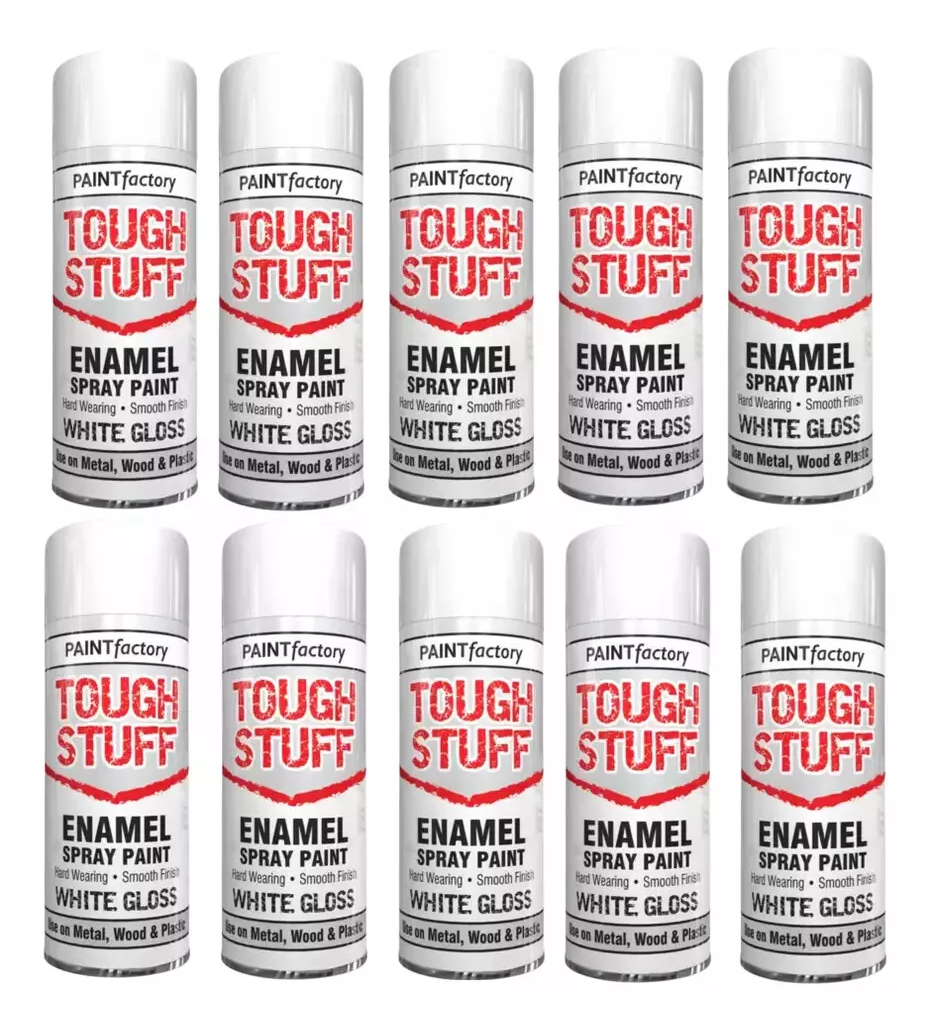 Paint Factory Tough Stuff Enamel White Gloss Spray Paint - 400ml